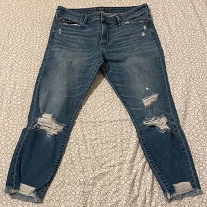 Abercrombie & Fitch Distressed Blue Jeans for Women